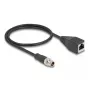 Võrgukaabel DeLOCK M12 kaabel X-kodeeritud 8 kontaktiga isane RJ45 emasele Cat5e 0,5 m must