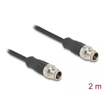 Võrgukaabel DeLOCK M12 Kaabel X-kodeeritud 8 pin isane-isane Cat5e 2 m Must