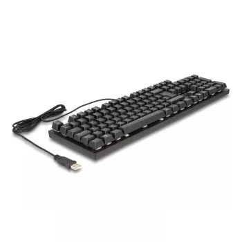 DeLOCK 12115 mänguklaviatuur USB QWERTZ saksa must mehaaniline RGB