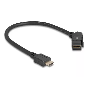 DeLOCK HDMI paneeli läbiviik 45° nurga all emane HDMI-pistik isasele HDMI-pistikule 30 cm kaabel 8K 60 Hz must
