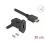DeLOCK HDMI paneeli läbiviik 45° nurga all emane HDMI-pistik isasele HDMI-pistikule 30 cm kaabel 8K 60 Hz must