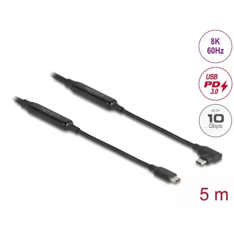 USB-kaabel DeLOCK 81196 5m USB C Must 10 Gbit/s