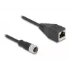 DeLOCK M12 adapterkaabel D-kodeeritud 4‑kontaktiline emane RJ45 emasele 50 cm