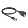 DeLOCK M12 adapterkaabel D-kodeeritud 4‑kontaktiline emane RJ45 emasele 50 cm