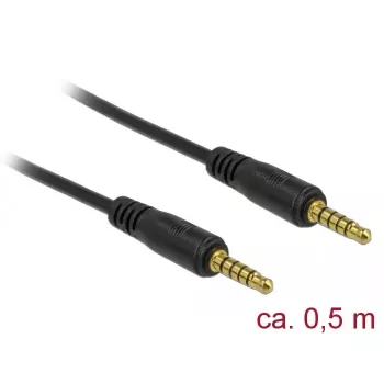 DeLOCK 85695 helikaabel 0,5 m 3,5 mm must