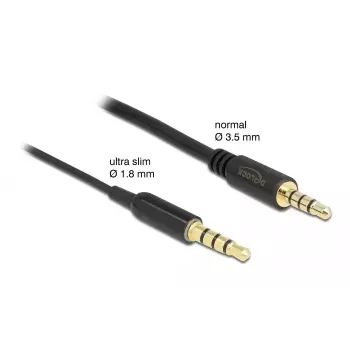 Audio pikenduskaabel DeLOCK 66074 3,5 mm 4 pin isane pistik emasele Ultra õhuke 0,5 m must
