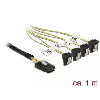 Sisemine toitekaabel DeLOCK 85687 1 m Mini SAS SFF-8087 4 SATA-le