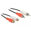 Audio kaabel DeLOCK 85807 5m 2 x RCA Must Punane Valge