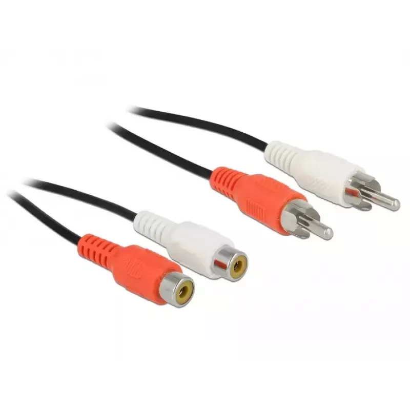 Audio kaabel DeLOCK 85807 5m 2 x RCA Must Punane Valge