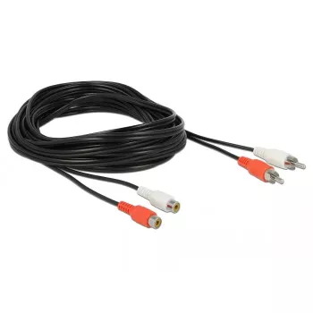 Audio kaabel DeLOCK 85807 5m 2 x RCA Must Punane Valge