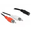 Helikaabel DeLOCK 85808 1.4m 2xRCA 3.5mm Must Punane Valge