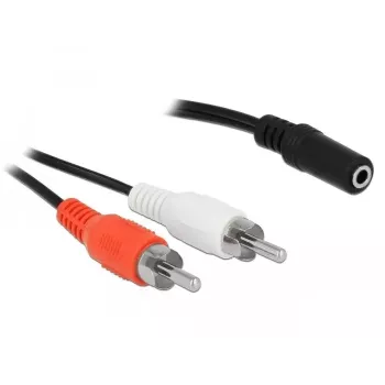 Helikaabel DeLOCK 85808 1.4m 2xRCA 3.5mm Must Punane Valge