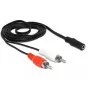 Helikaabel DeLOCK 85808 1.4m 2xRCA 3.5mm Must Punane Valge
