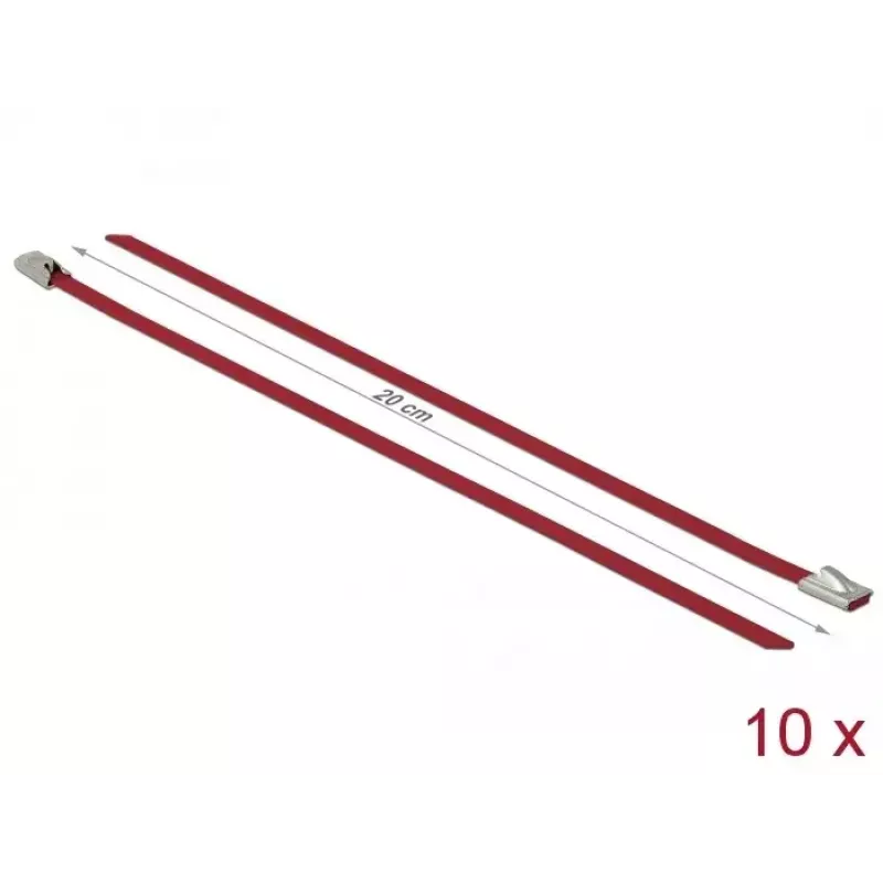 Kaabliside DeLOCK 18777 terasest punane 200 mm 10 tk