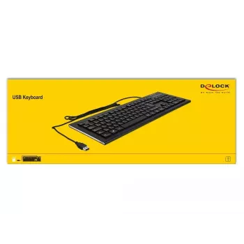 Klaviatuur DeLOCK 12672 Office USB QWERTZ Saksa Must