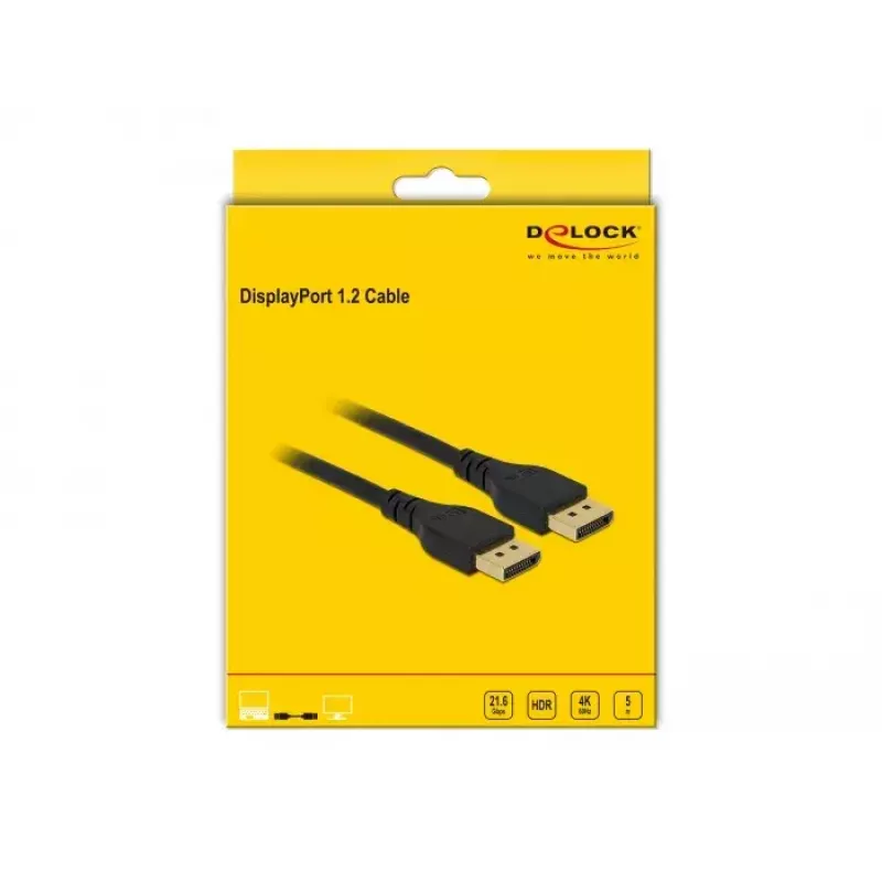 DisplayPorti kaabel DeLOCK 85912 4K 60 Hz 5 m ilma riivita