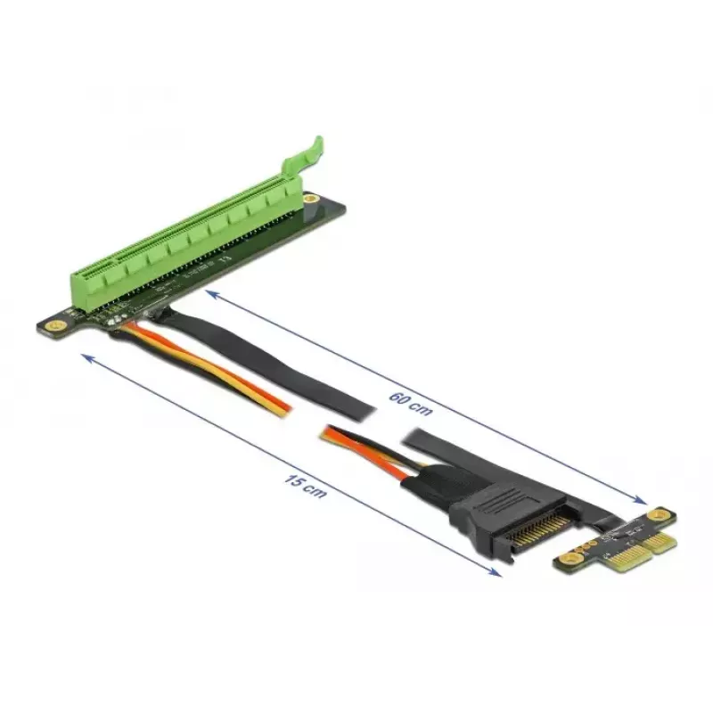 Riserkaart DeLOCK PCI Express x1 to x16 painduva kaabliga 80 cm