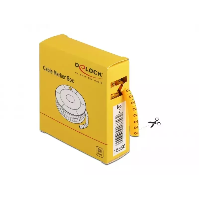 Kaablimärgistaja DeLOCK 18356 Kollane 500 tk