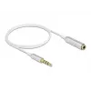 Audio pikenduskaabel DeLOCK 66072 3,5 mm isane emasele üliõhuke 0,5 m valge