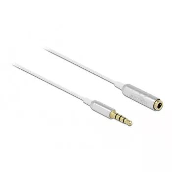 Audio pikenduskaabel DeLOCK 66072 3,5 mm isane emasele üliõhuke 0,5 m valge