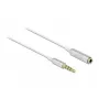 Audio pikenduskaabel DeLOCK 66072 3,5 mm isane emasele üliõhuke 0,5 m valge