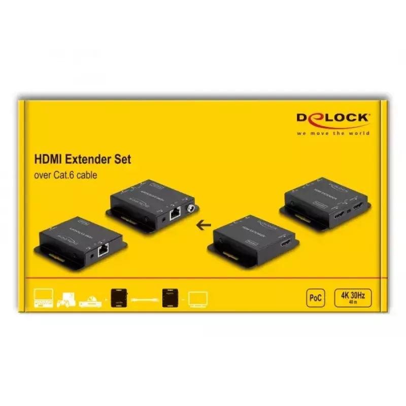 AV saatja ja vastuvõtja DeLOCK 65832 HDMI pikenduskomplekt 4K 30 Hz