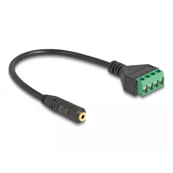 Audiokaabel DeLOCK 66294 0,2 m 2,5 mm emane terminali isasele must