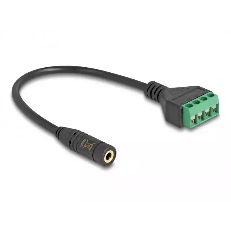 Audio kaabel DeLOCK 66295 0.2m 2.5mm Female Terminal Male Must roheline