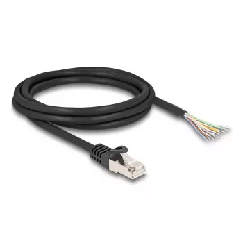 DeLOCK-kaabel RJ50 isane avatud juhtmeotstega S/FTP 2 m must