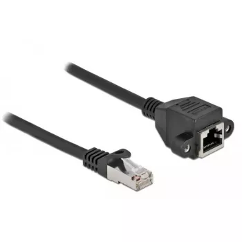 Võrgupikenduskaabel DeLOCK S/FTP RJ45 pistik RJ45 pesasse Cat.6A 1 m must 87001