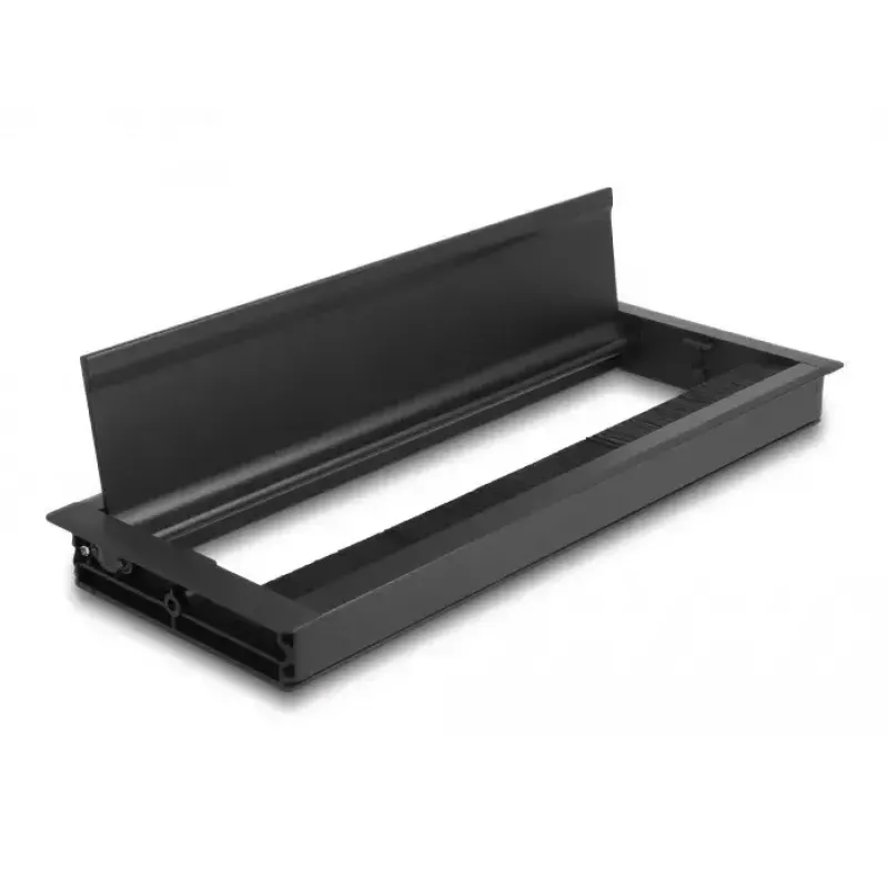 DeLOCK kaabliava lauale paigaldamiseks harjaga 300 x 120 x 28 mm must
