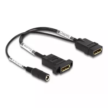 DeLOCK DisplayPorti kaabel 4K 60 Hz alalisvoolu toide 0,30 m paneelikinnitus