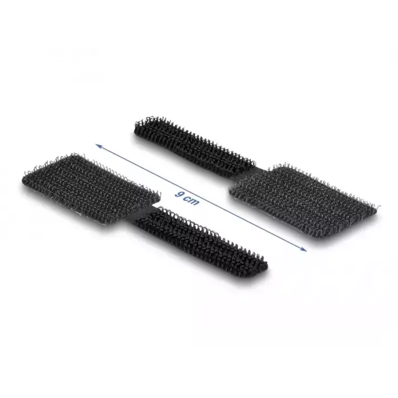 DeLOCK Mini takjakinnitusega kaablihoidja 90 mm x 24 mm isekleepuv 10 tk must