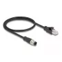 DeLOCK M12 adapterkaabel D-kodeeringuga 4 kontaktiga isane RJ45 isasele 50 cm