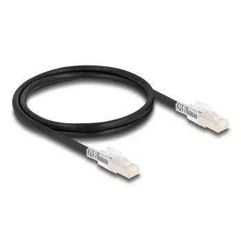 Võrgukaabel DELOCK 80255 Cat6a S/FTP (S-STP) RJ-45–RJ-45 Must 1 m