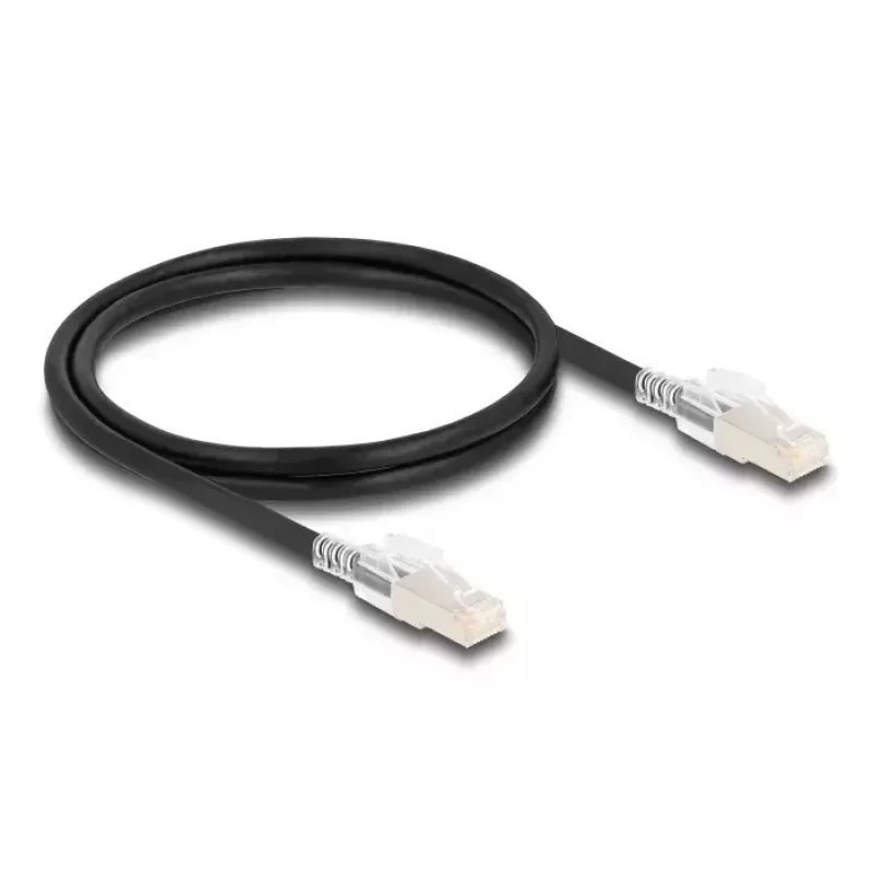 Võrgukaabel DELOCK 80255 Cat6a S/FTP (S-STP) RJ-45–RJ-45 Must 1 m
