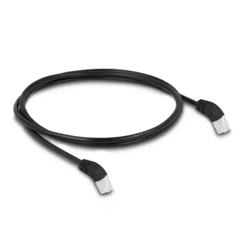 DeLOCK RJ45 võrgukaabel Cat.6A S/FTP 45° ülespoole nurga all 1 m Must