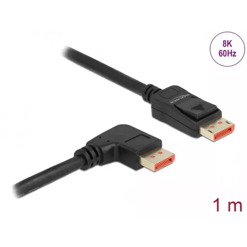 DisplayPorti kaabel DeLOCK 8K 60 Hz 1 m isane-isane 90° nurga all