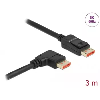 DisplayPort kaabel DeLOCK 8K 60 Hz 3 m isane sirge – isane 90° nurgaga