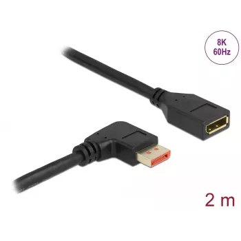 DisplayPort pikenduskaabel DeLOCK 87078 2m 8K 60Hz täisnurkne
