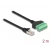 DeLOCK RJ45 kaabel Cat.6 pistik klemmiplaadi adapteri jaoks 2 m must roheline