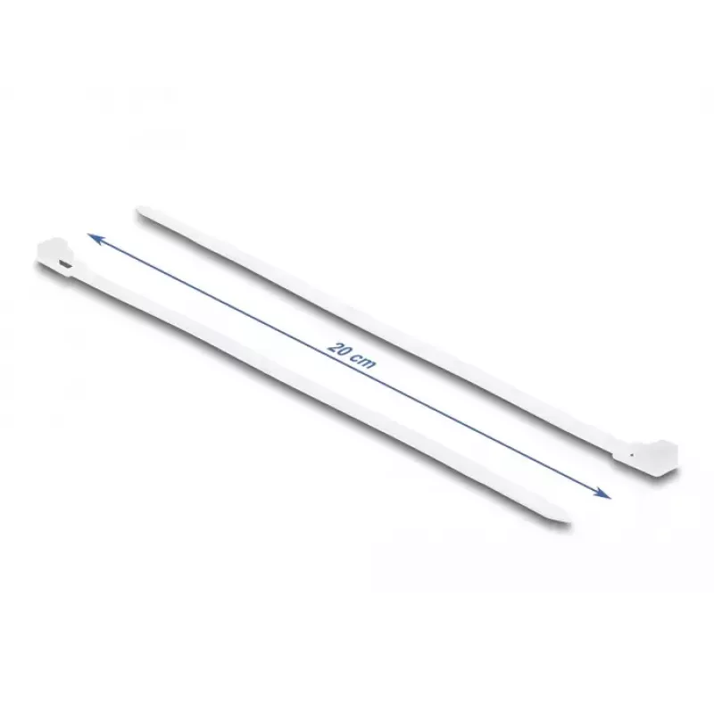 Takjakinnitusega kaabliside DeLOCK 18642 korduvkasutatav P 200 x L 4,8 mm 100 tk valge
