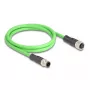 Võrgukaabel DeLOCK M12 kaabel D-kodeeritud 4 kontaktiga isane emasele PUR (TPU) 2 m