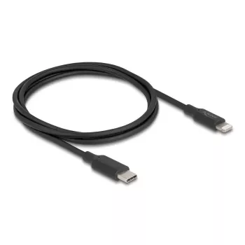 Kaabel DELOCK USB-C Lightningule õhuke 1 m, Lightning ↔ USB-C, 9 V 3 A, 3,3 mm, MFi