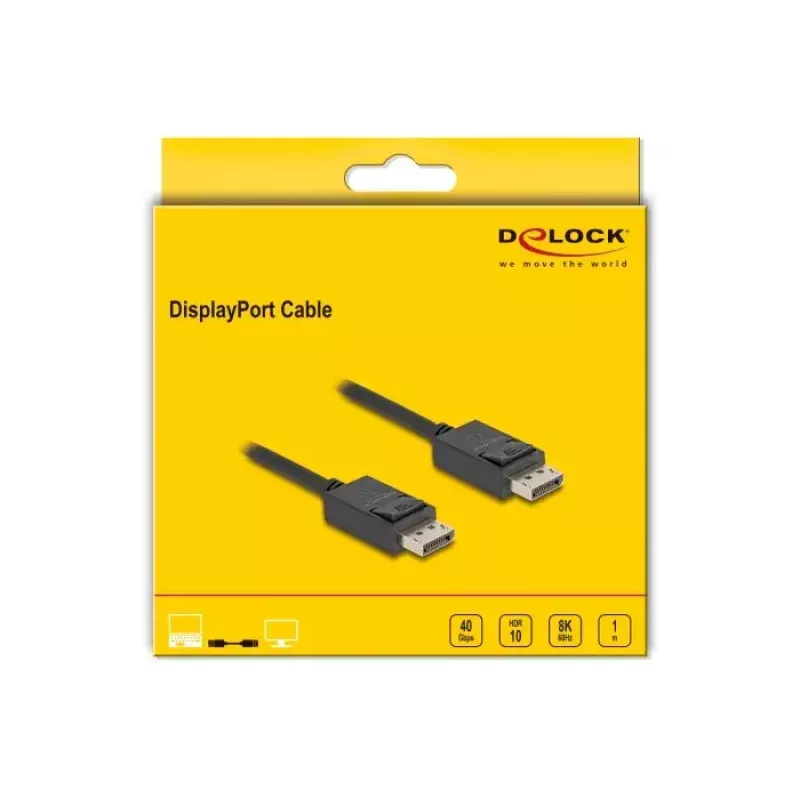 DisplayPort-kaabel DeLOCK 80492 8K 60Hz 40Gbps 1m