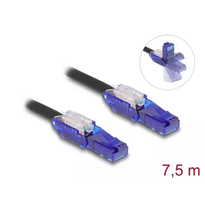 Võrgukaabel DeLOCK 80930 RJ-45 Cat6 7,5 m Must Violetne
