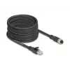Võrgukaabel DeLOCK 80595 M12 kuni RJ-45 Cat5e 10 m Must