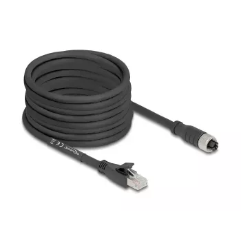 Võrgukaabel DeLOCK 80595 M12 kuni RJ-45 Cat5e 10 m Must