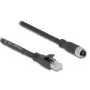 Võrgukaabel DeLOCK 80595 M12 kuni RJ-45 Cat5e 10 m Must