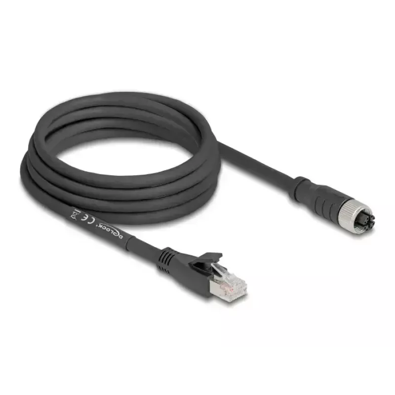 Võrgukaabel DeLOCK 80591 M12 - RJ-45 Cat5e 3m Must